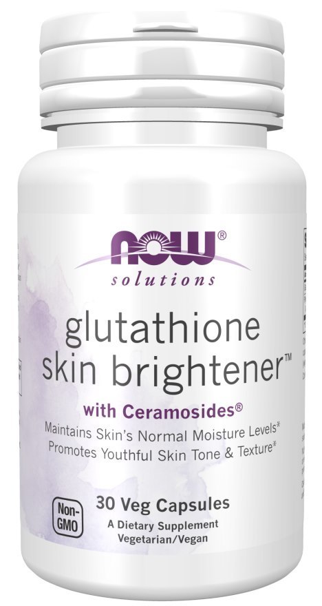 NOW Foods NOW FOODS Glutathione Skin Brightener with Ceramosides - Rozjaśniacz Skóry (30 kaps.)