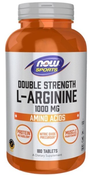 NOW Foods NOW FOODS L-Arginine 1000 mg Double Strength - L-Arginina 1000 mg (180 tabl.)
