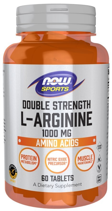NOW Foods NOW FOODS L-Arginine 1000 mg Double Strength - L-Arginina 1000 mg (60 tabl.)