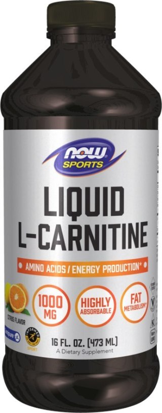 NOW Foods NOW FOODS L-Carnitine Liquid 1000 mg Citrus - L-Karnityna 1000 mg Smak Cytrusowy (473 ml)