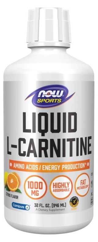 NOW Foods NOW FOODS L-Carnitine Liquid 1000 mg Citrus - L-Karnityna 1000 mg Smak Cytrusowy (946 ml)