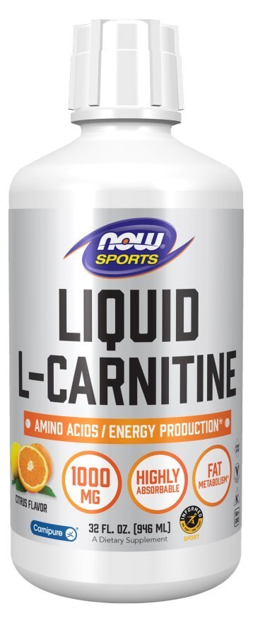 NOW Foods NOW FOODS L-Carnitine Liquid 1000 mg Citrus - L-Karnityna 1000 mg Smak Cytrusowy (946 ml)