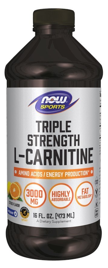 NOW Foods NOW FOODS L-Carnitine Triple Strength Liquid 3000 mg Citrus - L-Karnityna 3000 mg Smak Cytrusowy (473 ml)