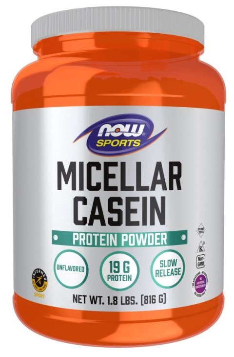 NOW Foods NOW FOODS Micellar Casein, Unflavored Powder - Kazeina Micelarna sport (816 g)