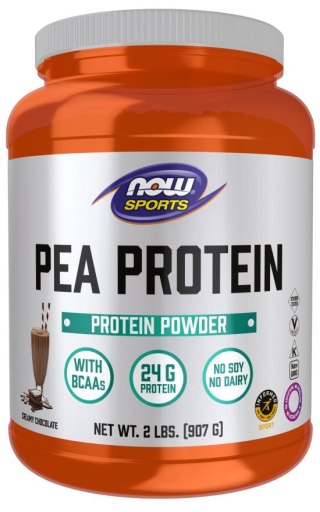 NOW Foods NOW FOODS Pea Protein, Creamy Chocolate - Białko Grochowe, czekoladowe (907 g)
