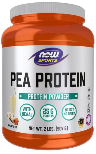NOW Foods NOW FOODS Pea Protein Vanilla Toffee - Izolat Białka Grochu Wanilia-Toffi (907 g)
