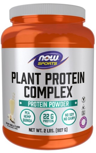 NOW Foods NOW FOODS Plant Protein Complex, Creamy Vanilla - Kompleks białek roślinnych (smak waniolowy) (907 g)