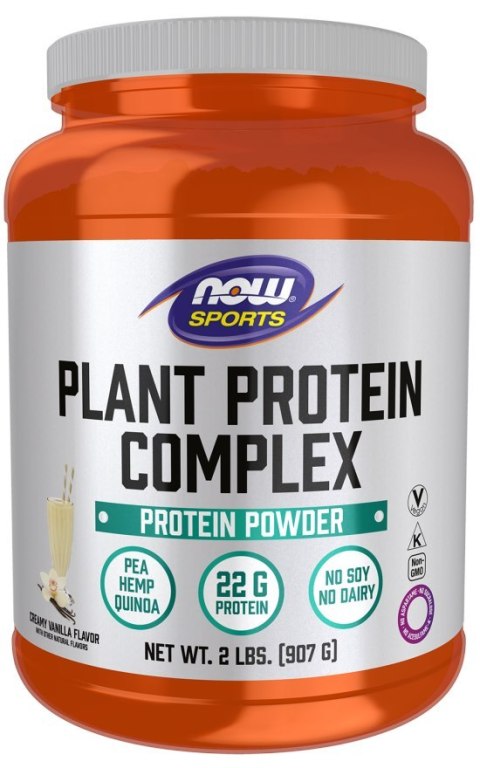NOW Foods NOW FOODS Plant Protein Complex, Creamy Vanilla - Kompleks białek roślinnych (smak waniolowy) (907 g)
