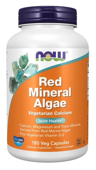 NOW Foods NOW FOODS Red Mineral Algae Veg - Czerwone Algi Mineralne (180 kaps.)