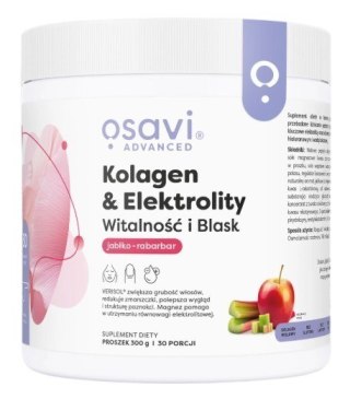 Osavi OSAVI Kolagen i Elektrolity Witalność i Blask, jabłko-rabarbar (300 g)