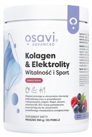 Osavi OSAVI Kolagen i Elektrolity Witalność i Sport, owoce leśne (390 g)