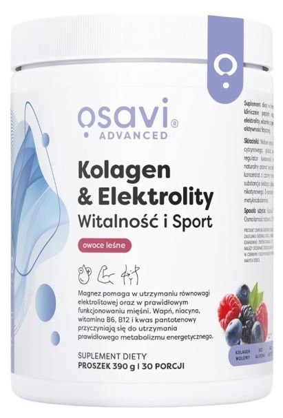 Osavi OSAVI Kolagen i Elektrolity Witalność i Sport, owoce leśne (390 g)