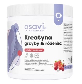 Osavi OSAVI Kreatyna, grzyby & różeniec, smak wiśnia z truskawką (300 g)