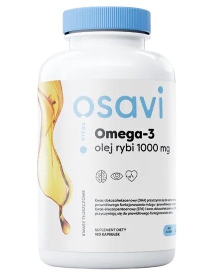 Osavi OSAVI Omega-3 Olej Rybi Molecularly Distilled 1000 mg smak cytrynowy (180 kaps.)