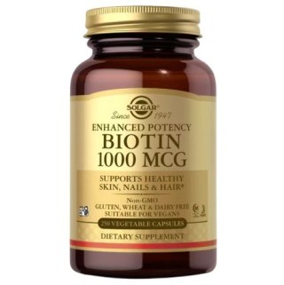 Solgar SOLGAR Biotin 1000 mcg - Biotyna 1000 mcg (250 kaps.)