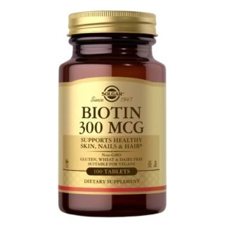 Solgar SOLGAR Biotin 300 mcg - Biotyna 300 mcg (100 tabl.)