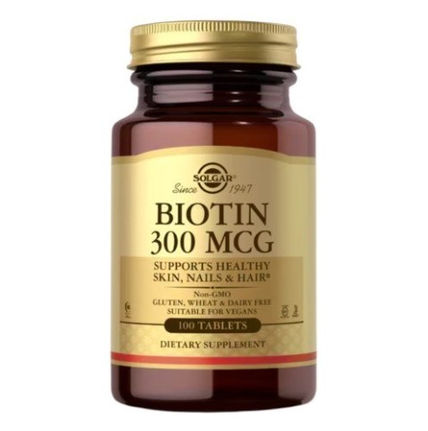 Solgar SOLGAR Biotin 300 mcg - Biotyna 300 mcg (100 tabl.)