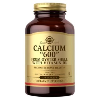 Solgar SOLGAR Calcium „600" from Oyster Shell with Vitamin D3 - Wapń z muszli ostryg (120 tabl.)