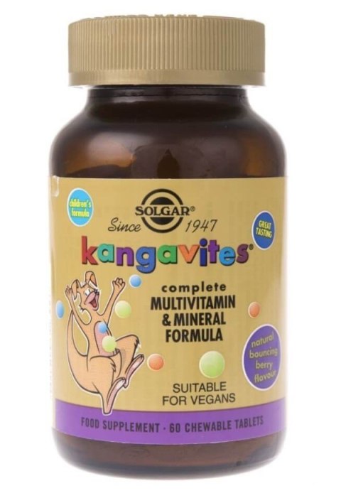 Solgar SOLGAR Kangavites Multivitamin & Mineral - Witaminy i minerały do ssania (smak jagodowy) (60 tabl.)