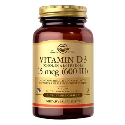 Solgar SOLGAR Vitamin D3 15 mcg (600 IU) (120 kaps.)