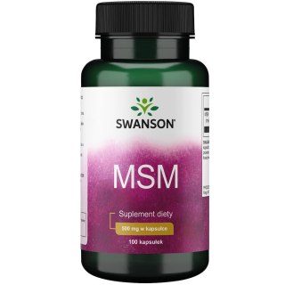 Swanson SWANSON Siarka MSM - Metylosulfonylometan 500 mg (100 kaps.)
