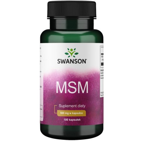 Swanson SWANSON Siarka MSM - Metylosulfonylometan 500 mg (100 kaps.)