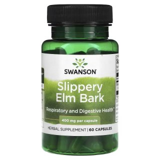 Swanson SWANSON Slippery Elm Bark 400 mg - Kora wiązu czerwonego (60 kaps.)