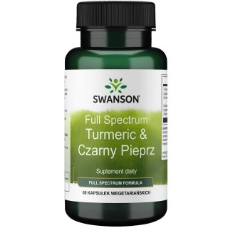 Swanson SWANSON Turmeric & Black Pepper - Kurkuma + Czarny Pieprz (60 kaps.)