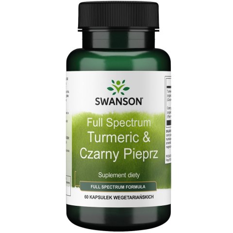 Swanson SWANSON Turmeric & Black Pepper - Kurkuma + Czarny Pieprz (60 kaps.)