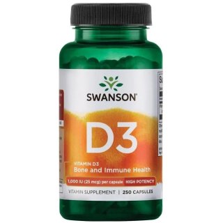 Swanson SWANSON Vitamin D3 1000 IU (25 mcg) (250 kaps.)