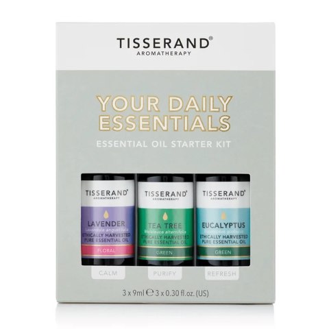 Tisserand Aromatherapy TISSERAND AROMATHERAPY Your Daily Essentials Kit - Zestaw olejków eterycznych 100% (3 x 9 ml)