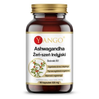 Yango YANGO Ashwagandha Żeń-szeń Indyjski - ekstrakt 10:1 (90 kaps.)