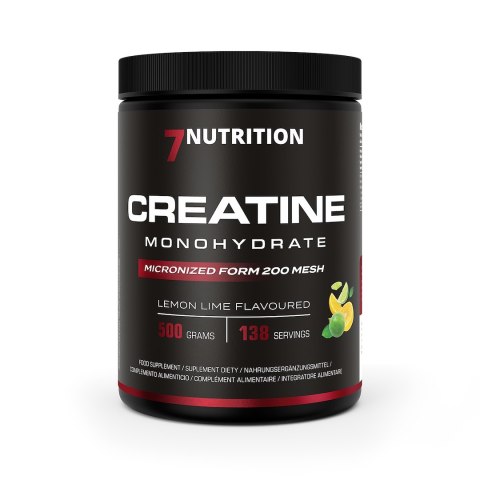 7Nutrition 7NUTRITION Creatine Monohydrate Lemon Lime - Monohydrat Kreatyny - smak cytryna-limonka (500 g)