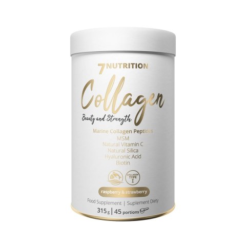 7Nutrition 7NUTRITION Marine Collagen Raspberry&Strawberry - Hydrolizowany kolagen rybi - smak malina-truskawka (315 g)