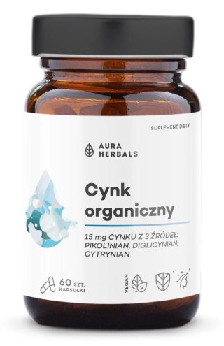 Aura Herbals AURA HERBALS Cynk organiczny (60 kaps.)