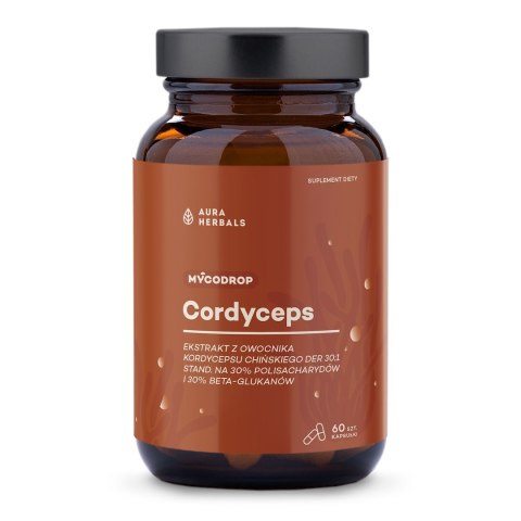 Aura Herbals AURA HERBALS Mycodrop, Cordyceps 30:1, 30% beta-glukan (60 kaps.)