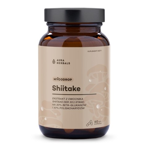 Aura Herbals AURA HERBALS Mycodrop, Shiitake 30:1, 30% beta-glukan (60 kaps.)