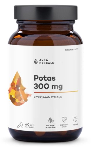 Aura Herbals AURA HERBALS Potas 300 mg, cytrynian potasu (60 kaps.)
