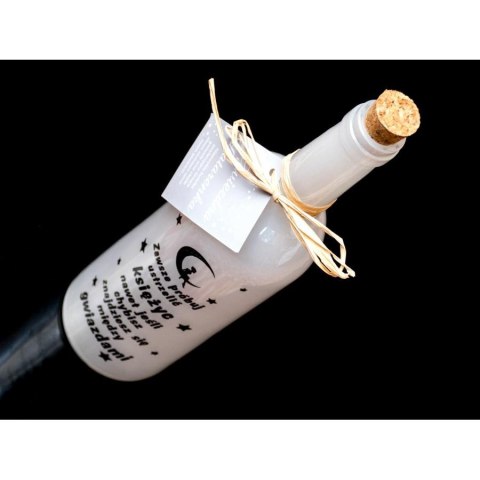 Butelka Dekoracyjna LED 30cm - Wzór: Motywacja/Księżyc Biała
