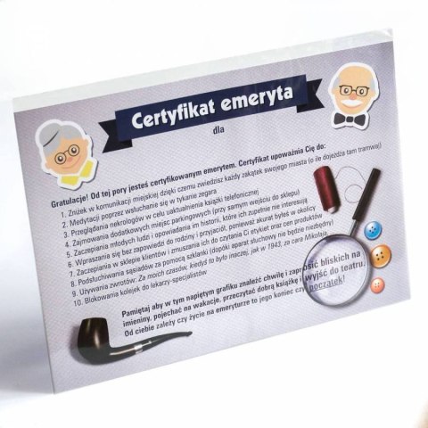 Certyfikat emeryta A4 z przywilejami - dyplom okolicznościowy