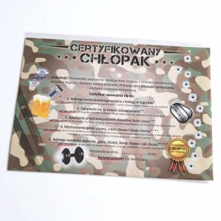 Dyplom Okolicznościowy Karta Prezentowa A4 - Certyfikowany Chłopak (M