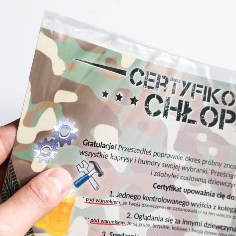 Dyplom Okolicznościowy Karta Prezentowa A4 - Certyfikowany Chłopak (M
