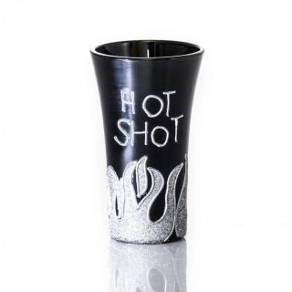 Kieliszek do Wódki "Hot Shot" - Czarne Szkło z Brokatem