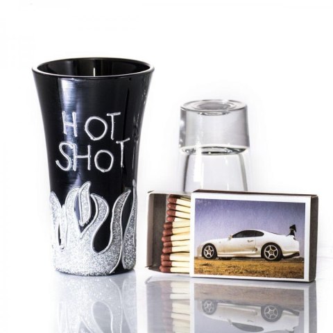 Kieliszek do Wódki "Hot Shot" - Czarne Szkło z Brokatem