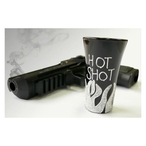 Kieliszek do Wódki "Hot Shot" - Czarne Szkło z Brokatem
