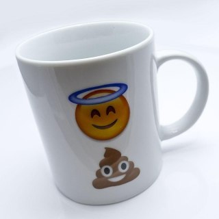 Kubek z Rebusem "Holy Shit" - Śmieszny Prezent z Emotikonami