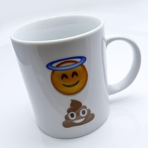 Kubek z Rebusem "Holy Shit" - Śmieszny Prezent z Emotikonami