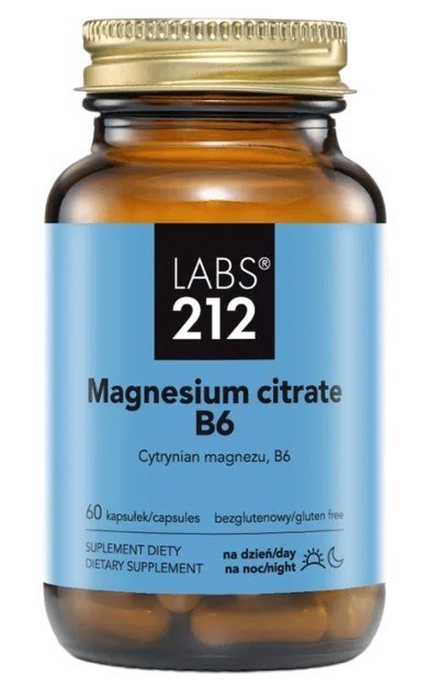 Labs212 LABS212 Magnesium citrate B6 - Cytrynian magnezu + witamina B6 (60 kaps.)