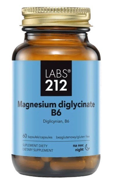 Labs212 LABS212 Magnesium diglycinate B6 - Diglicynian magnezu + witamina B6 (60 kaps.)