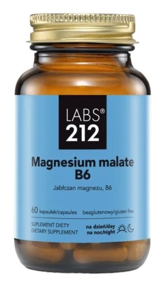 Labs212 LABS212 Magnesium malate B6 - Jabłczan magnezu + witamina B6 (60 kaps.)
